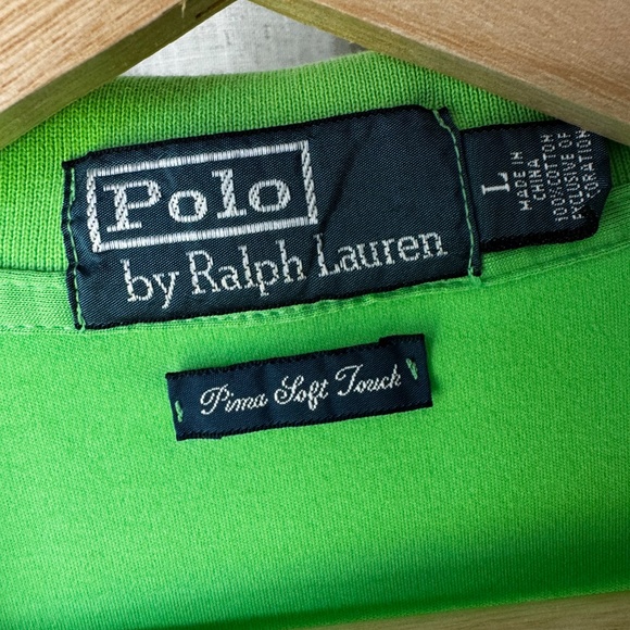 3 Polo Ralph Lauren Pima Cotton Polos | Size L | Red, Green, Blue - Picture 9 of 15